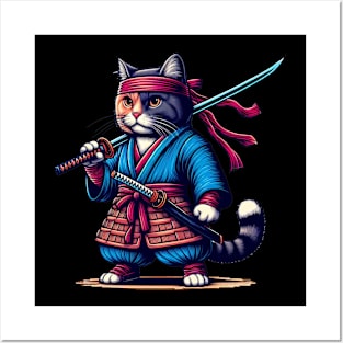 ninja cat Posters and Art